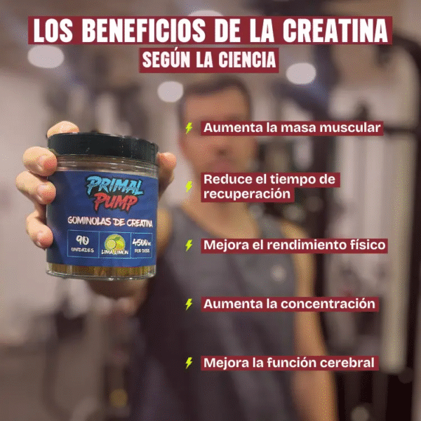 Gominolas de Creatina 4,5g - Primal Pump - Creatina en Gominola - Gomitas de Creatina Monohidratada Sin Az??car Sin Gluten -F??ciles de Llevar - Suplementos Hombre y Mujer - Suplementos Gym - Suplementos Deportivos - Amino??cidos - Fuerza, Hipertrofia y Foco – Bild 5