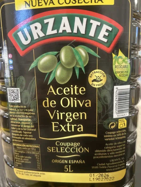 Urzante Aceite de Oliva Virgen Extra 5 Litros, Calidad Premium, Sabor Intenso – Bild 2