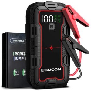 BSMOOM Arrancador de batería de coche de 12V, paquete de refuerzo de batería automático de pico de 6000A, Banco de energía, caja de salto, Con luz LED, pantalla LCD